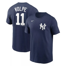 Load image into Gallery viewer, Men's Nike Anthony Volpe Navy New York Yankees Name & Number T-Shirt