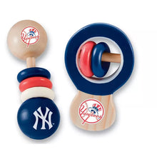 Load image into Gallery viewer, Baby Wood Rattle 2 Pack - MLB New York Yankees Baby Toy Set