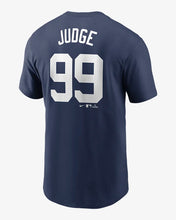 Load image into Gallery viewer, Men's Nike Yankees Navy Aaron Judge Name & Number T-Shirt