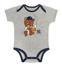 Load image into Gallery viewer, Newborn & Infant New York Yankees Gray/White Two-Pack Play Ball Bodysuit Set