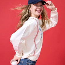 Load image into Gallery viewer, Women's Yankees Baseball Stitch Crew in Sugar Swizzle Tonal