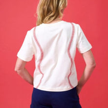 Load image into Gallery viewer, Women's Yankees Baseball Stitch T-shirt in Sugar Swizzle