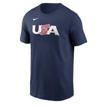Load image into Gallery viewer, Men's USA Baseball Aaron Judge Nike Navy 2026 World Baseball Classic Name & Number T-Shirt
