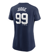 Load image into Gallery viewer, New York Yankees Women's Aaron Judge Nike Navy Name & Number T-Shirt