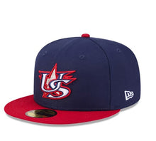 Load image into Gallery viewer, Men's New Era USA Baseball Navy/Red 2026 World Baseball Classic 59FIFTY Fitted Hat