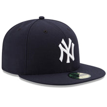 Load image into Gallery viewer, Men's New Era Yankees Navy Authentic Collection On-Field 59FIFTY Fitted Hat - Front Left View