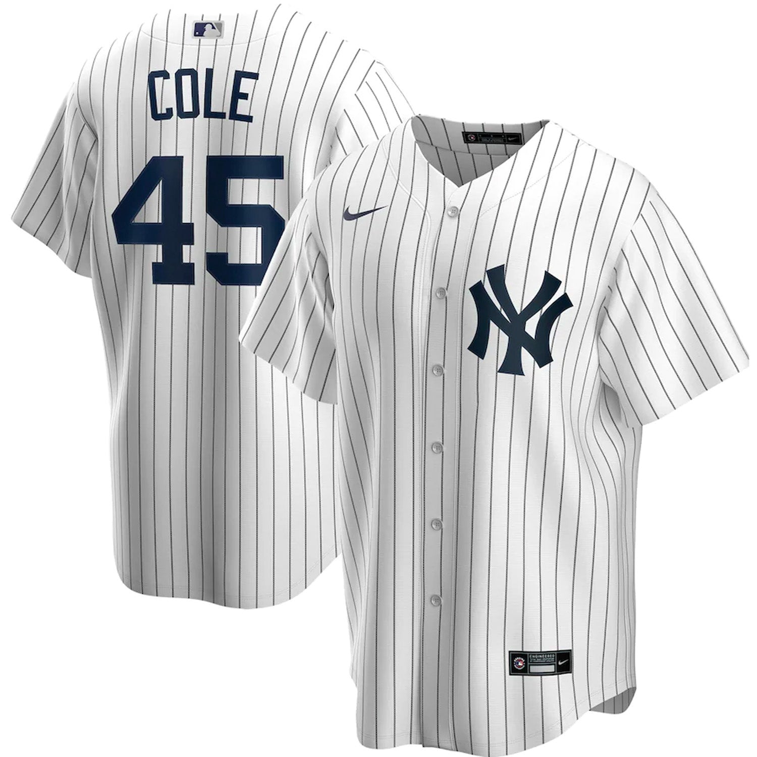 Gerrit Cole New York Yankees Game-Used #45 White Pinstripe Jersey