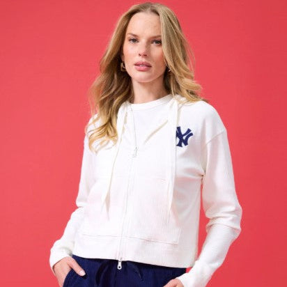 Women's Yankees Rib Hoodie in Sugar Swizzle
