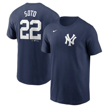 Load image into Gallery viewer, Juan Soto New York Yankees Nike 2024 Fuse Name &amp; Number T-Shirt - Navy
