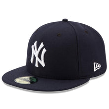 Load image into Gallery viewer, Men&#39;s New Era Yankees Navy Authentic Collection On-Field 59FIFTY Fitted Hat - Front Right View

