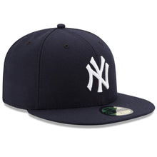 Load image into Gallery viewer, Men&#39;s New Era Yankees Navy Authentic Collection On-Field 59FIFTY Fitted Hat - Front Left View

