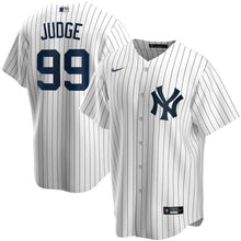 Load image into Gallery viewer, Aaron Judge New York Yankees Nike Home 2020 Replica Player Name Jersey - White - Front and Back View
