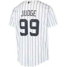 Load image into Gallery viewer, Aaron Judge New York Yankees Nike Youth Home 2020 Replica Player Name Jersey - White - Back View
