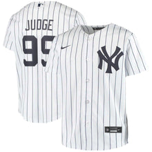 Load image into Gallery viewer, Aaron Judge New York Yankees Nike Youth Home 2020 Replica Player Name Jersey - White - Front and Back View
