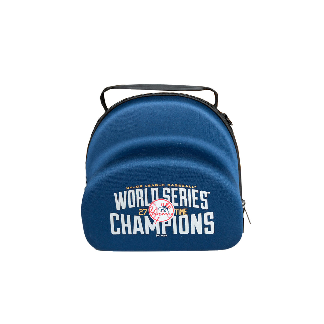 New York Yankees World Champions New Era Twin Pack Cap Carrier in Blue - Front View