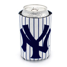 Load image into Gallery viewer, Yankee pinstripe can cooler in White - Front View
