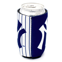 Load image into Gallery viewer, Yankee pinstripe can cooler in White - Right View

