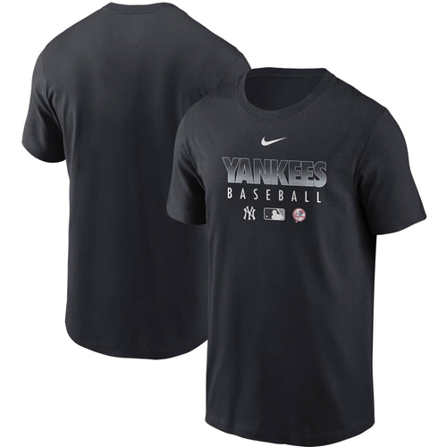 Men's Nike Yankees Navy Authentic Collection Team Performance T-Shirt - Front and Back View