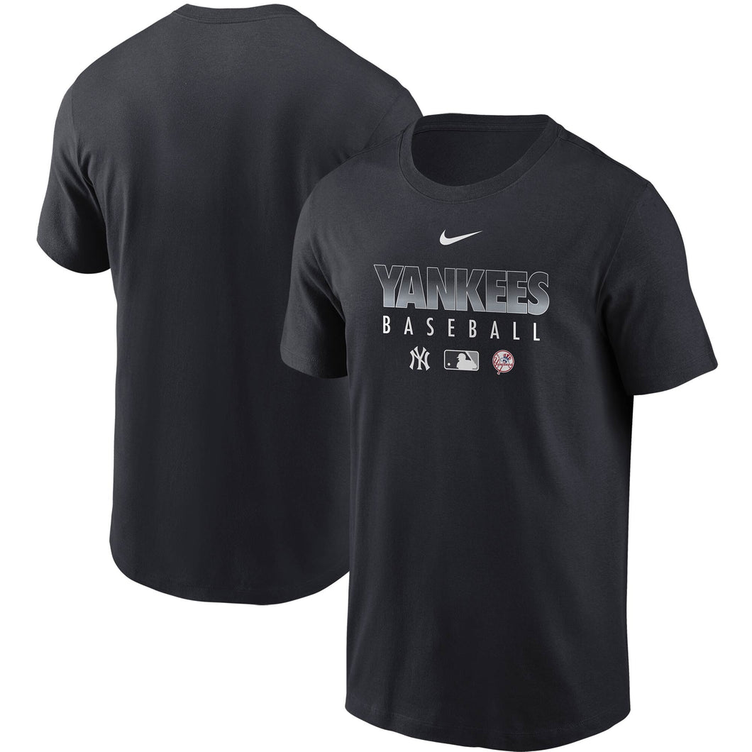 Men's Nike Yankees Navy Authentic Collection Team Performance T-Shirt - Front and Back View
