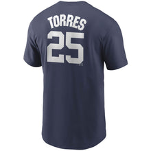 Load image into Gallery viewer, Men&#39;s Nike Yankees Navy Gleyber Torres Name &amp; Number T-Shirt in Navy - Back View
