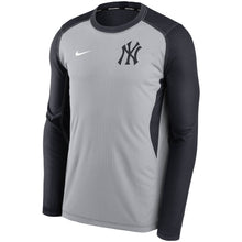 Load image into Gallery viewer, Men&#39;s Nike Yankees Grey &amp; Navy Authentic Collection Thermal Crew Performance Pullover - Front View
