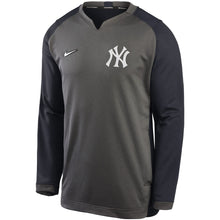 Load image into Gallery viewer, Men&#39;s Nike Yankees Charcoal &amp; Navy Authentic Collection Thermal Crew Performance Pullover - Front View
